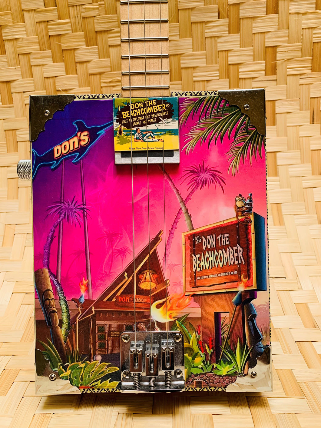 Electric Cigar Box Guitar Tiki Traveler Edition - Don The Beachcomber by Doug Horne